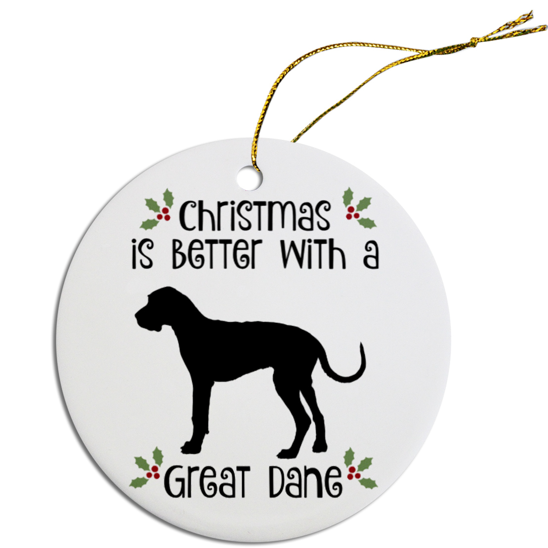 Breed Specific Round Christmas Ornament Great Dane